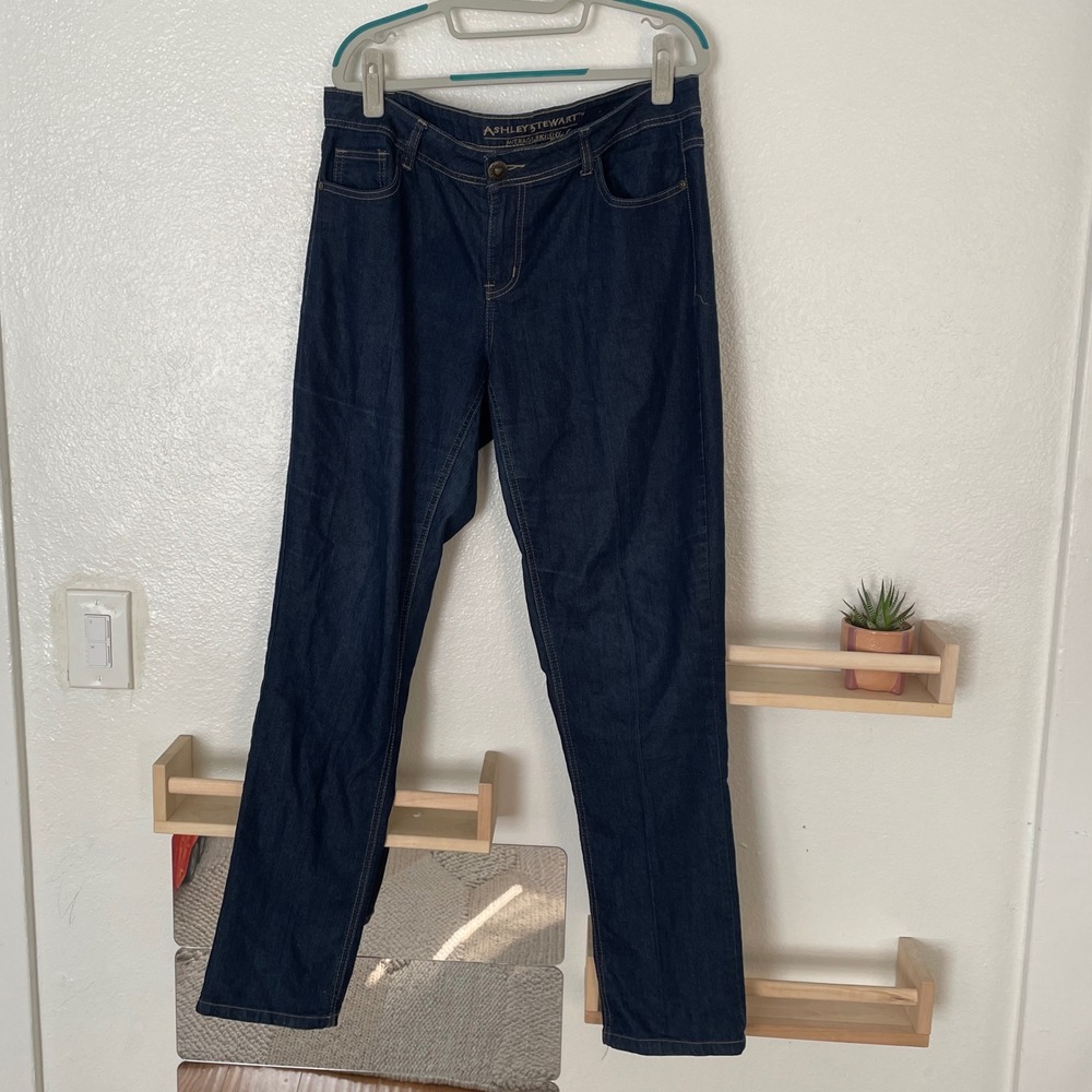 Ashley Stewart Average Skinny Jeans Dark Wash Denim Size 12
